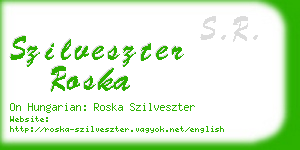 szilveszter roska business card